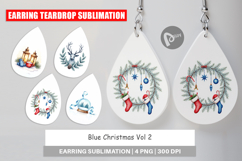 Blue Christmas Earring Product Image 1