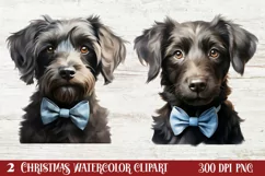 Blue Christmas Watercolor Clipart, Blue Christmas Sublimatio Product Image 1