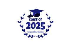 Blue class of 2025 badge congratulations graduates vector Product Image 1