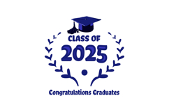 Blue class of 2025 badge congratulations graduates isolated Product Image 1