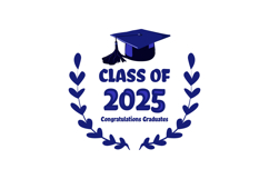 Blue class of 2025 badge congratulations graduates vector Product Image 1