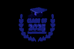 Blue class of 2025 badge congratulations graduates vector Product Image 2