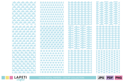 Baby cloud scrapbook backgrounds in blue color palette