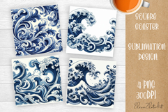 Blue sublimation square coaster Sublimation Product Image 1