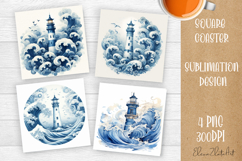 Landscape sublimation square coaster Sublimation Product Image 1