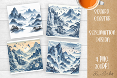 Landscape sublimation square coaster Sublimation Product Image 1
