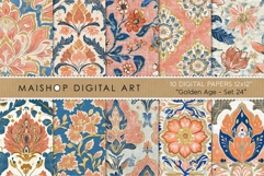 Blue and Coral Luxe Botanical Patterns Product Image 1