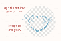 Retro Wavy Bows Outline Frame Whimsical Squiggle Blue Color Product Image 3