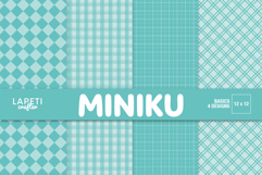 Blue gingham digital paper background for scrapbooking