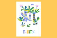 Cute Cartoon Cards with Dinosaurs. Dino Design. Archeology Product Image 4