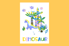 Cute Cartoon Cards with Dinosaurs. Dino Design. Archeology Product Image 5