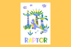 Cute Cartoon Cards with Dinosaurs. Dino Design. Archeology Product Image 2