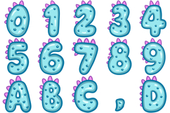 Blue Dino Dinosaur Alphabet Lettering Font Monster Cartoon Product Image 2