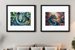 Blue dragon in watercolors A3 Product Image 3