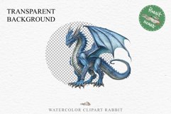 Blue Dragon Fantasy World Fairy Tale Clipart PNG Scrapbooking Image Watercolor Transparent Print illustration designs sublimation kids Fairy Tale Children book