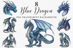 watercolor blue dragon, fairy tales clipart, fantasy world, magic wizard nursery art children&#039;s Blue Dragon Fantasy World Fairy Tale Clipart PNG Scrapbooking Image Watercolor Transparent Print illustration designs sublimation kids Fairy Tale Children book