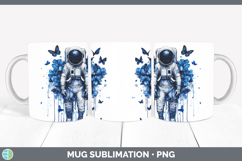 GorgeousBlue Drips Mug Wrap design.