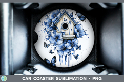 GorgeousBlue Drips Car Coaster design.