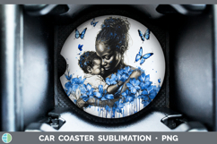 GorgeousBlue Drips Car Coaster design.