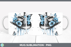 GorgeousBlue Drips Mug Wrap design.