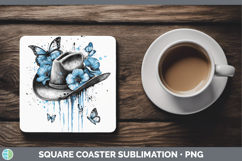 GorgeousBlue Drips Square Coaster design.