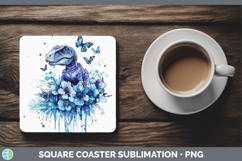 GorgeousBlue Drips Square Coaster design.
