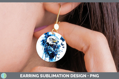 GorgeousBlue Drips Round Earrings design.
