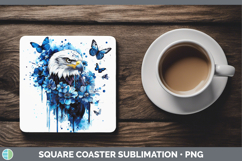 GorgeousBlue Drips Square Coaster design.