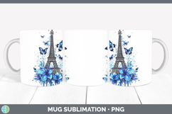 GorgeousBlue Drips Mug Wrap design.