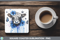 GorgeousBlue Drips Square Coaster design.