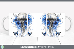 GorgeousBlue Drips Mug Wrap design.