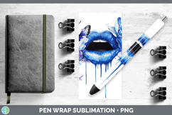 GorgeousBlue Drips Pen Wrap design.