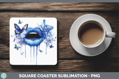 GorgeousBlue Drips Square Coaster design.