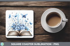 GorgeousBlue Drips Square Coaster design.