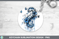 GorgeousBlue Drips Keychain design.
