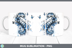 GorgeousBlue Drips Mug Wrap design.
