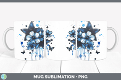 GorgeousBlue Drips Mug Wrap design.