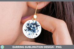 GorgeousBlue Drips Round Earrings design.