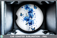 GorgeousBlue Drips Car Coaster design.