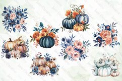 Watercolor Blue Fall Sublimation Clipart Product Image 2