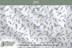 Blue Fern Toile Seamless Pattern | Botanical Cottagecore Product Image 1
