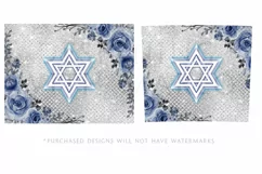 Hanukkah 20oz Tumbler Design, Star of David, Silver Bling Product Image 2