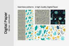 Blue Floral Digital Paper - 04 Seamless Patterns Product Image 2