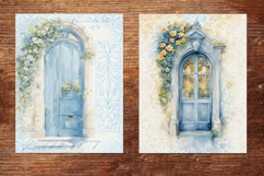 Blue Floral Doors Scrapbook Pages Product Image 2