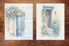 Blue Floral Doors Scrapbook Pages Product Image 3