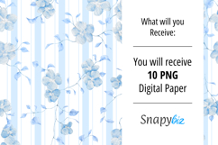 Blue Seamless Wildflower Digital Paper Product Image 5