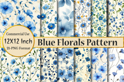 Blue Floral Seamless Pattern Product Image 1