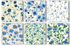 Blue Floral Seamless Pattern Product Image 3
