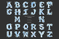 GlamArtZhanna, Blue flower alphabet, Blue flowers letters, Blue floral alphabet, Blue floral letters, floral alphabet, floral letters, Letters printable, Alphabet letters, Alphabet printable, Invitation alphabet, Invitation letters, Botanical letters, Blu