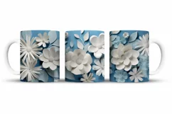 Flowers 3D Mug Wrap Sublimation Designs, 3d Mug, Flowers Png